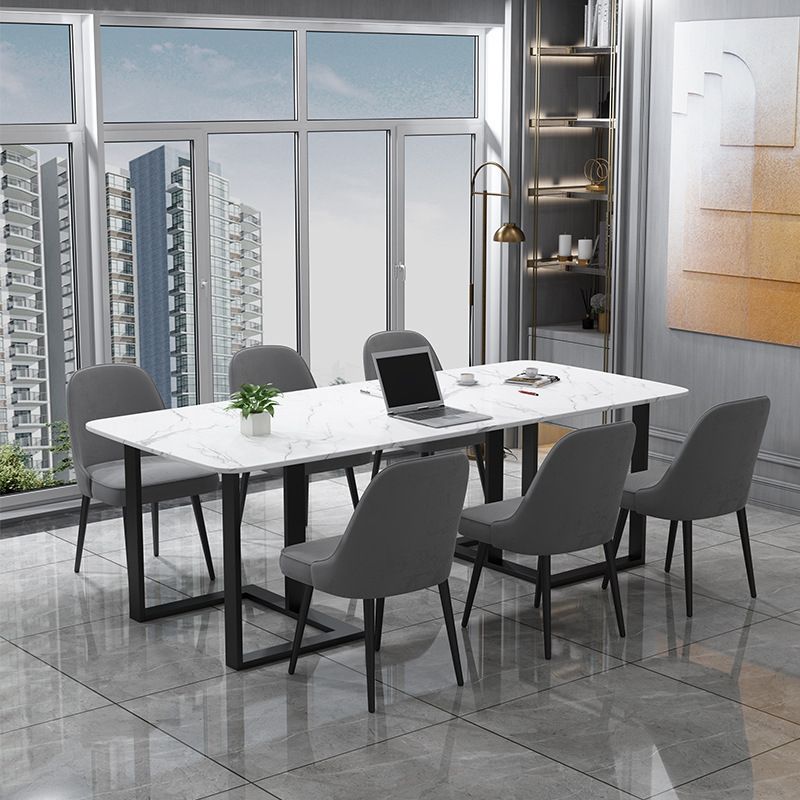 Contemporary Style Rectangle Table Set 1/2/7 Pieces Dining Set for Home Clearhalo 'Dining Room Sets' 'Dining Tables & Seating' 'dining_room_set' 'furn' 'furn_dining_room_set' 'Furniture' 'Kitchen & Dining Furniture' 1200x1200_38138ad7-17e4-499f-8d2e-4aaac2b9df4c