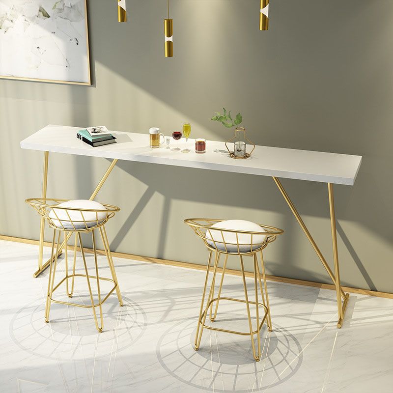 Glam Style Rectangle Bar Table Solid Wood Bar Table with Double Pedestal Clearhalo 'Bar Furniture' 'Bar Tables' 'bar_tables' 'furn' 'furn_bar_tables' 'Furniture' 'Kitchen & Dining Furniture' 1200x1200_3813ac27-91ce-47c8-a0ac-e954639ac70e