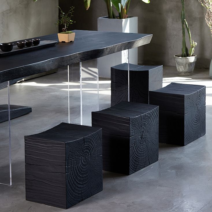 Black Modern Double Pedestal Table Rectangle Pine Solid Wood Top Dining table Clearhalo 'Dining Tables & Seating' 'Dining Tables' 'dining_table' 'furn' 'furn_dining_table' 'Furniture' 'furniture_dining_table' 'Kitchen & Dining Furniture' 1200x1200_3813b210-9cff-4536-b0dd-cb15c054b667