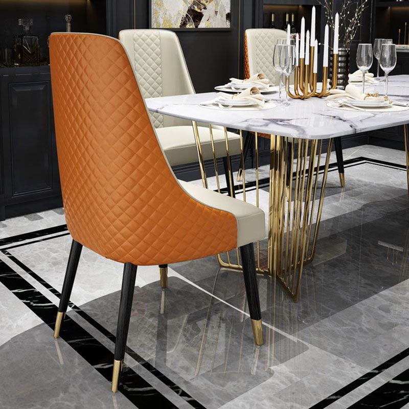 Scandinavian Style Solid Back Armless Dining Chair Upholstered Dining Side Chairs Clearhalo ' kitchen&dining_furn' 'Dining Chairs' 'Dining Tables & Seating' 'dining_chair' 'furn' 'furn_dining_chair' 'Furniture' 'furniture_dining_chair' 'Kitchen & Dining Furniture' 'kitchen' 1200x1200_3813c51f-ec26-4450-b5f7-71509d5981ed
