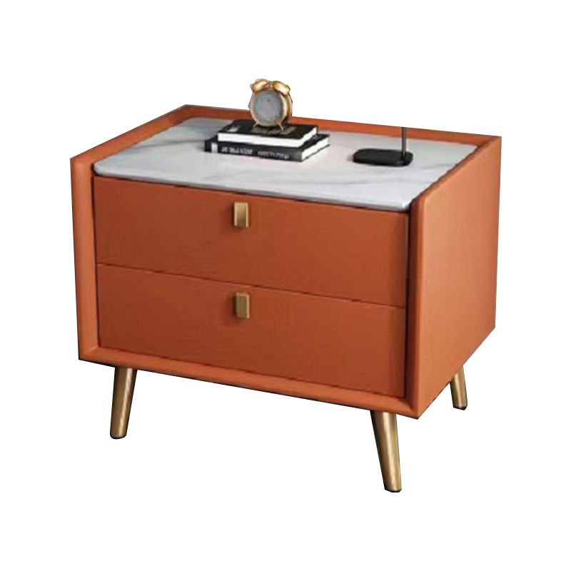 Vast houten bed nachtkastje 2-laden accent tafel nachtkastje met benen