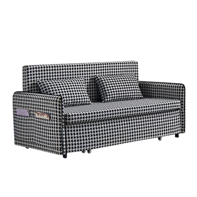Suif convertible de 30,70 "de largeur de largeur canapé-lit de stockage en noir et blanc