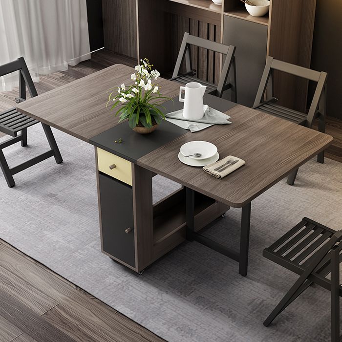 Rectangle Wooden Dining Table Mid-Century Drop Leaf Dining Table Clearhalo ' dining_table' 'Dining Tables & Seating' 'Dining Tables' 'furn' 'furn_dining_table' 'Furniture' 'furniture_dining_table' 'Kitchen & Dining Furniture' 'kitchen&dining_furn' 'kitchen' 'kitchen_dining_table' 1200x1200_38168692-8089-47cf-bd7b-ed578393eaaf