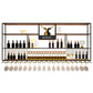 Wall Mounted Wine Rack Kit Metal and Wood Wine Holder Rack in Black and Brown
