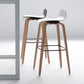 Scandinavian Armless Bar Height Stool Plastic and Solid Wood Bar Stool for Living Room