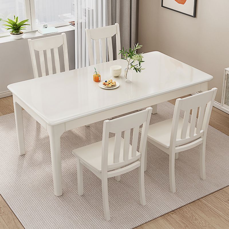Table de salle à manger de Style simple, Table de dîner rectangulaire en bois massif pour la cuisine