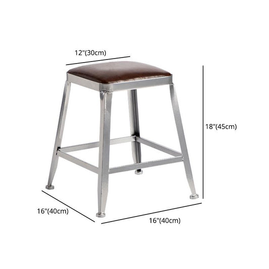 Industrial Leather Bar and Counter Stool Metal Stool with 4 Legs Clearhalo 'Bar Furniture' 'Bar Stools' 'bar_stools' 'furn' 'furn_bar_stools' 'Furniture' 'furniture_bar_stools' 'Kitchen & Dining Furniture' 1200x1200_3817dde4-5e93-436a-9e69-e810f1a4bfe1