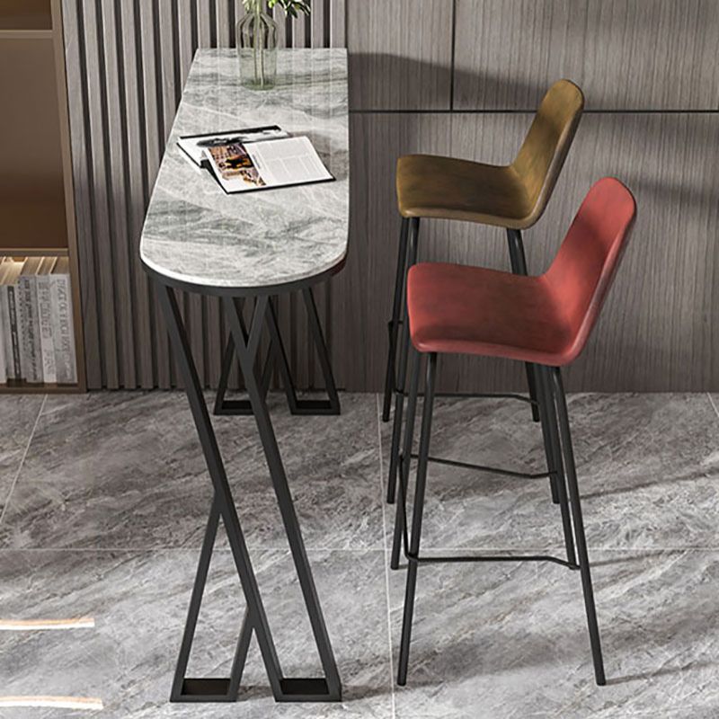 Industrial Style Bar Table Artificial Stone Top 42-inch Height Pub Table for Dining Room Clearhalo 'Bar Furniture' 'Bar Tables' 'bar_tables' 'furn' 'furn_bar_tables' 'Furniture' 'furniture_bar_tables' 'Kitchen & Dining Furniture' 'kitchen&dining_furn' 'kitchen' 1200x1200_38187dfd-68eb-4bab-a5bd-be340878c5b9