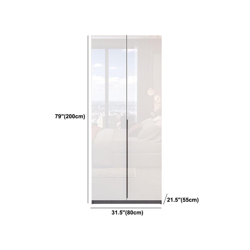Contemporary Wooden Wardrobe White Colour Wardrobe Closet with Garment Rod