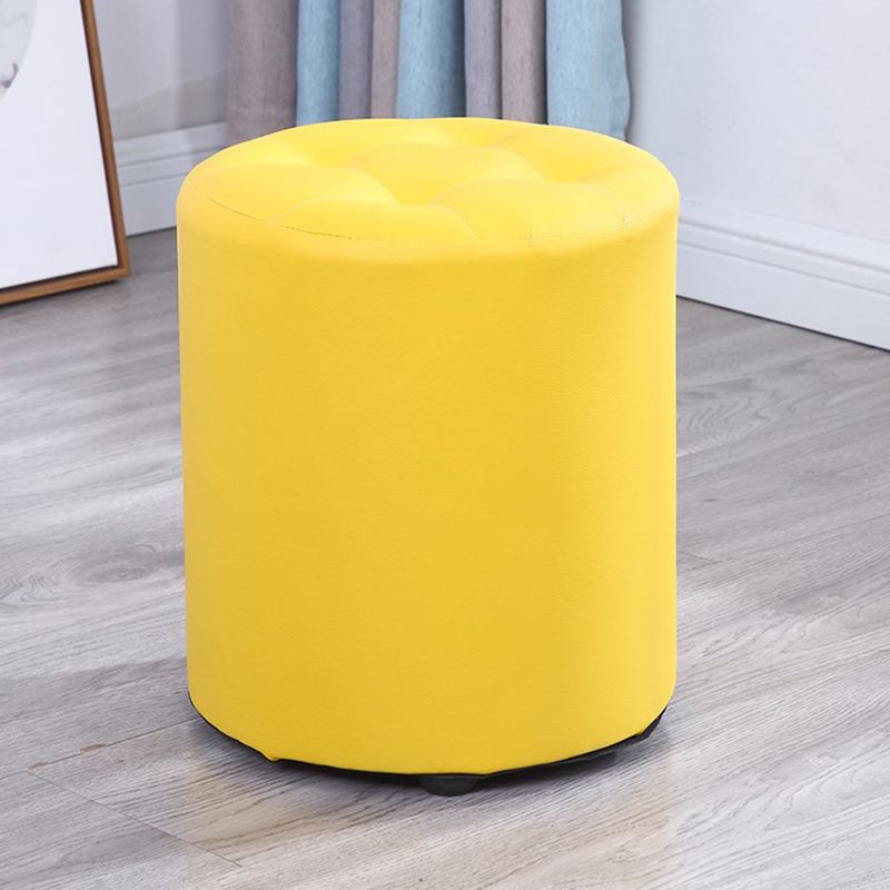 Modern Cylinder Shape Boucle Pouf Plain PU Leather Tufted Ottoman Footrest Clearhalo 'furn' 'furn_ottomans_poufs' 'Furniture' 'Living Room Furniture' 'Ottomans & Poufs' 'ottomans_poufs' 1200x1200_3818dcf8-3147-4e4d-8a76-8d169aaea827