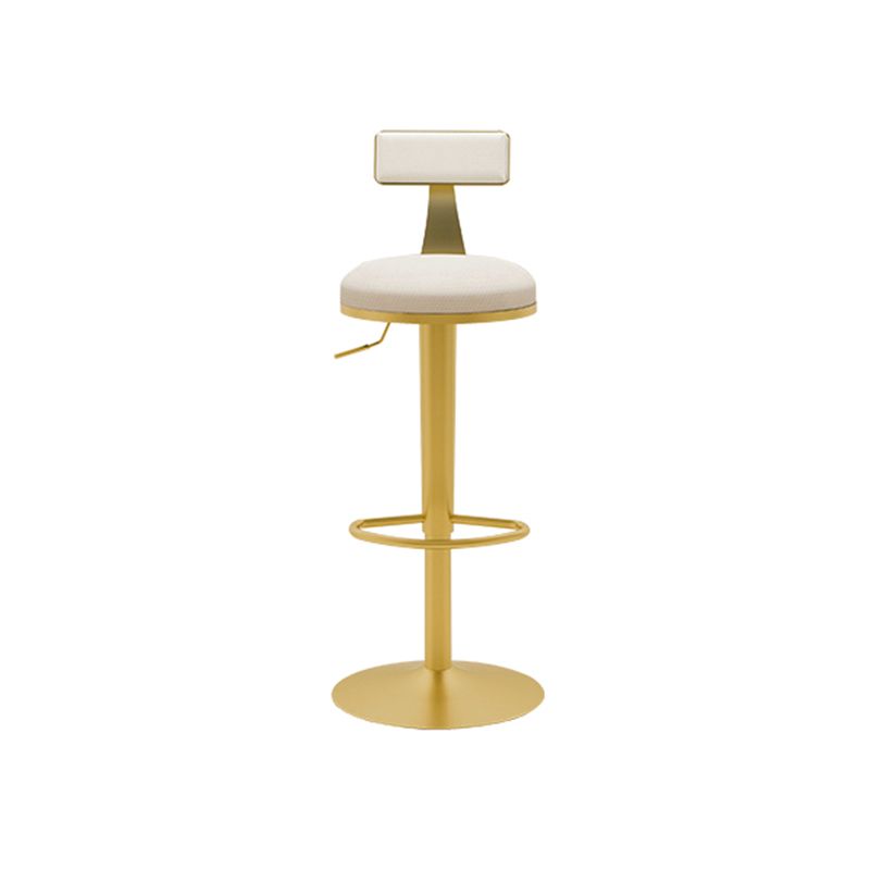 Glam Liftable Backrest Counter Stool Iron Cafe Bar Stool with Cushion and Pedal Clearhalo 'Bar Furniture' 'Bar Stools' 'bar_stools' 'furn' 'furn_bar_stools' 'Furniture' 'furniture_bar_stools' 'Kitchen & Dining Furniture' 1200x1200_381c20c8-21a2-49e4-ac11-a29007b61534