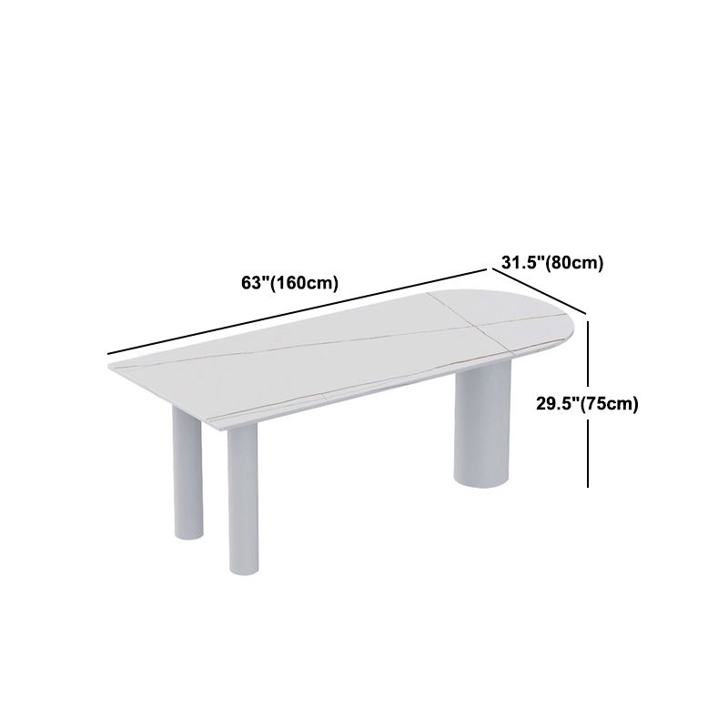 SinteredStone Home Dining Table Modern White Dining Room Table Clearhalo 'Dining Tables & Seating' 'Dining Tables' 'dining_table' 'furn' 'furn_dining_table' 'Furniture' 'Kitchen & Dining Furniture' 1200x1200_381e0025-26b6-498d-9fc4-2fe0732a95c6