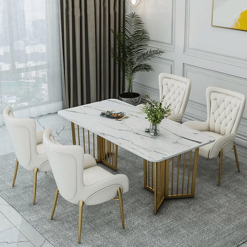 Glam Upholstered Chair Leather Arm Dining Chair with Gold Legs Clearhalo 'Dining Chairs' 'Dining Tables & Seating' 'dining_chair' 'furn' 'furn_dining_chair' 'Furniture' 'Kitchen & Dining Furniture' 1200x1200_381e4b7b-a8dc-47ce-812f-e878728c4151
