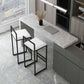 Modern Backrest Armless Counter Stool Iron Cafe Bar Stool with Velvet Cushion and Pedal Clearhalo 'Bar Furniture' 'Bar Stools' 'bar_stools' 'furn' 'furn_bar_stools' 'Furniture' 'furniture_bar_stools' 'Kitchen & Dining Furniture' 1200x1200_3820a036-e28a-4a5c-b3bc-ce12e6b2c97d