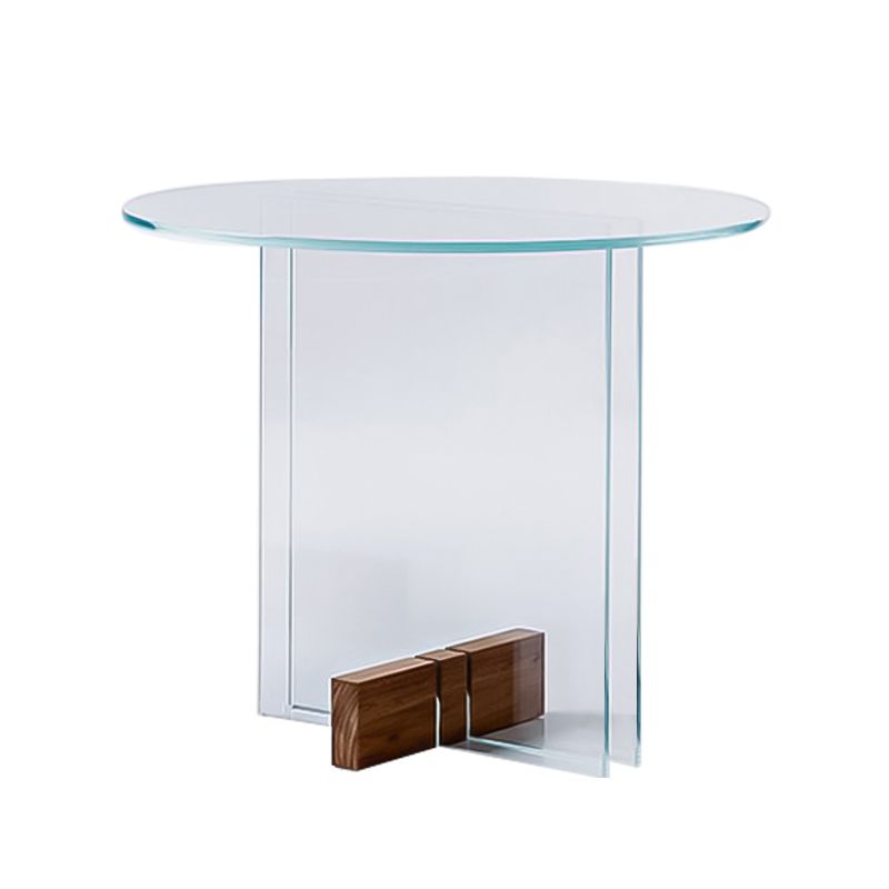 Tavolino moderno da 21,6 pollici in vetro rotondo.
