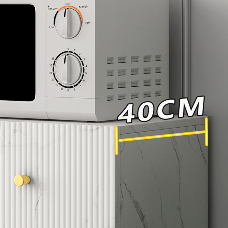 Glam Glass Door Sideboard Engineered Wood Side Board with 3 Drawers Clearhalo 'buffet_sideboard' 'Buffets & Sideboards' 'furn' 'furn_buffet_sideboard' 'Furniture' 'Kitchen & Dining Furniture' 1200x1200_38222f47-ac97-4645-b835-4f81fc309fed