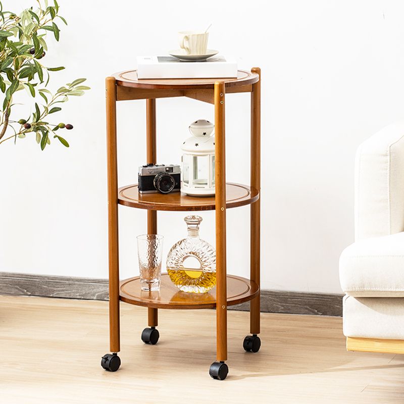 Modern Round Wood Side Table with 4 Legs and Storage for Living Room Clearhalo 'Coffee & Accent Tables' 'End & Side Tables' 'end_side_table' 'end_side_tables' 'furn' 'furn_end_side_tables' 'Furniture' 'furniture_end_side_table' 'Living Room Furniture' 1200x1200_38231975-887b-476e-9ec9-56ce86200335