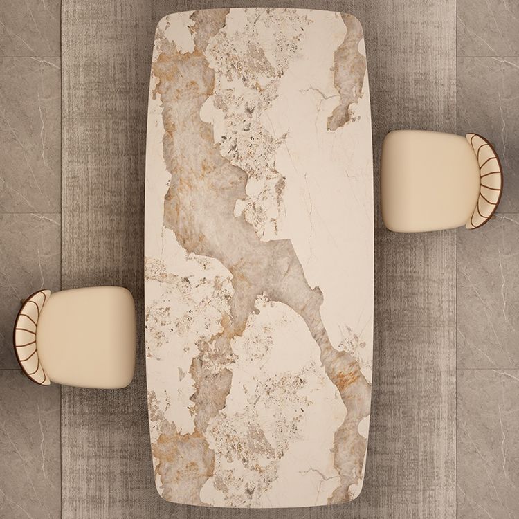 Modern Sintered Stone Dining Room Set Standard Height with Double Pedestal Base Dining Table Set Clearhalo 'Dining Room Sets' 'Dining Tables & Seating' 'dining_room_set' 'furn' 'furn_dining_room_set' 'Furniture' 'furniture_dining_room_set' 'Kitchen & Dining Furniture' 'kitchen&dining_furn' 'kitchen' 1200x1200_3823437a-3743-4ca4-9eae-b6d17e7fb285