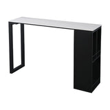 Kitchen Bar Height Counter Height Table Modern Rectangle Pub Table with Wine Storage Clearhalo 'Bar Furniture' 'Bar Tables' 'bar_tables' 'furn' 'furn_bar_tables' 'Furniture' 'furniture_bar_tables' 'Kitchen & Dining Furniture' 'kitchen&dining_furn' 'kitchen' 1200x1200_3823eae3-37f2-4855-9d33-fbff66994e8f