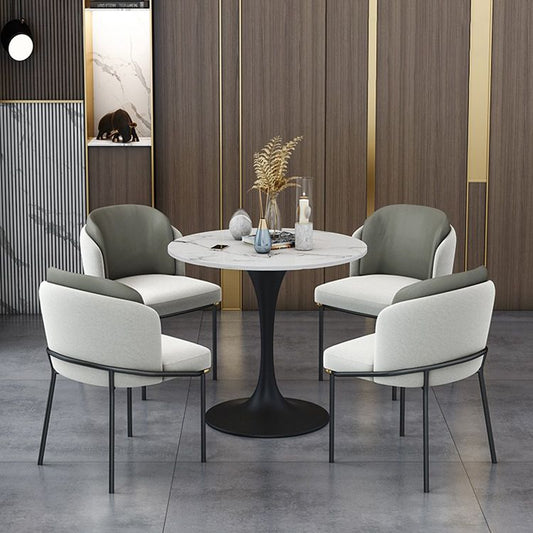 Glam Style Sintered Stone Dining Room Set with Black Leg Dining Furniture for Home Use Clearhalo 'Dining Room Sets' 'Dining Tables & Seating' 'dining_room_set' 'furn' 'furn_dining_room_set' 'Furniture' 'furniture_dining_room_set' 'Kitchen & Dining Furniture' 'kitchen&dining_furn' 'kitchen' 1200x1200_38241b87-fa1c-4944-8ade-b8573fde555a