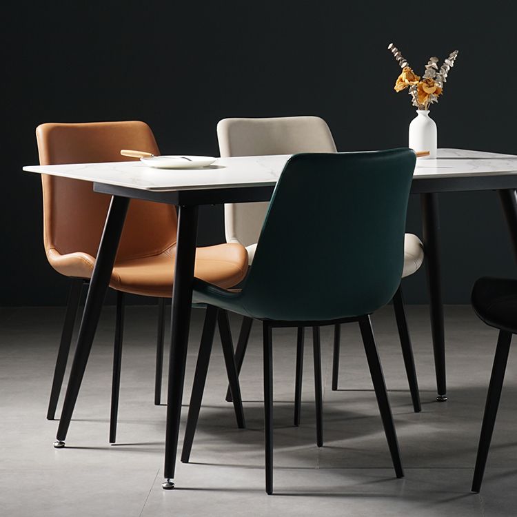 Nordic Style Metal Dining Side Chair Armless Dining Side Chair for Kitchen Clearhalo ' kitchen&dining_furn' 'Dining Chairs' 'Dining Tables & Seating' 'dining_chair' 'furn' 'furn_dining_chair' 'Furniture' 'furniture_dining_chair' 'Kitchen & Dining Furniture' 'kitchen' 1200x1200_38262f75-d95d-4295-8c48-de8cb604d384