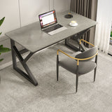 Bureau de bureau industriel Bureau d'ordinateur de finition antique rectangulaire avec des jambes métalliques