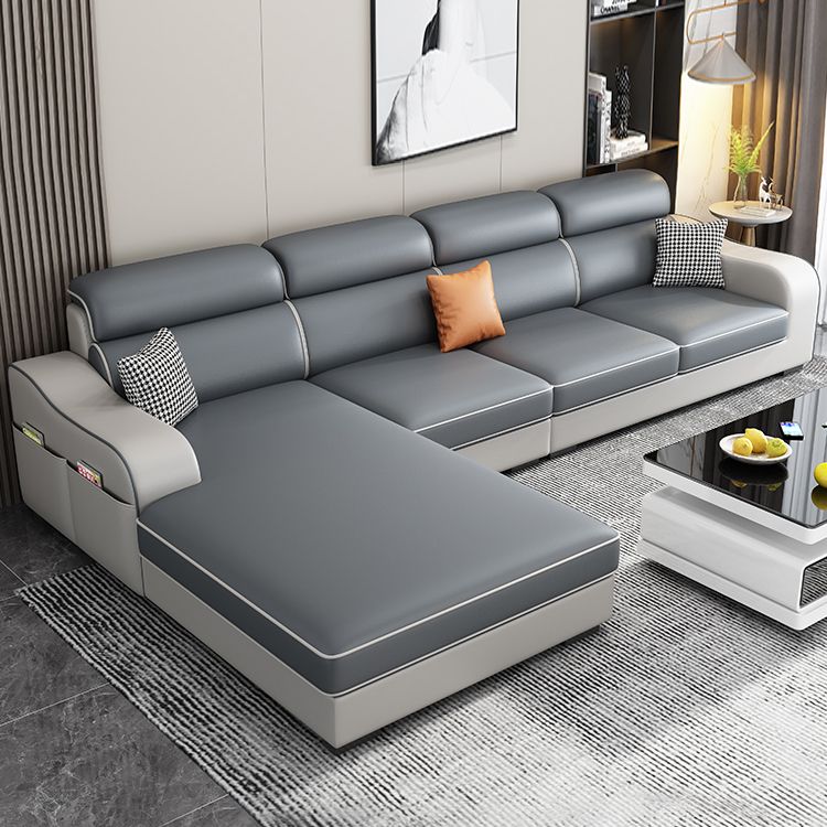 Divani sezionali a forma di L blu soggiorno braccio quadrato divano sezionale