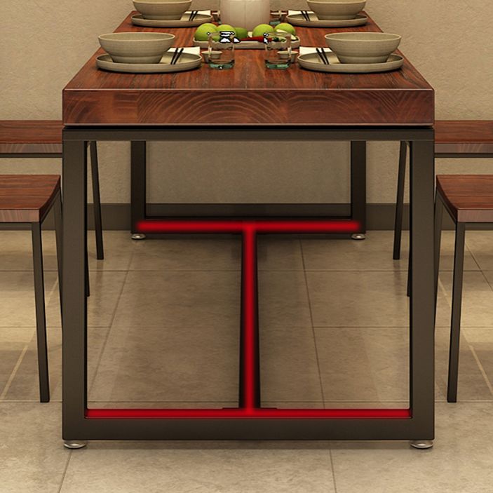 Traditional Style Solid Wood Dining Set with Traditional Height Table and Trestle Base Clearhalo 'Dining Room Sets' 'Dining Tables & Seating' 'dining_room_set' 'furn' 'furn_dining_room_set' 'Furniture' 'furniture_dining_room_set' 'Kitchen & Dining Furniture' 'kitchen&dining_furn' 'kitchen' 1200x1200_38299aaf-01b3-4f86-a85a-eee9997ccdc7