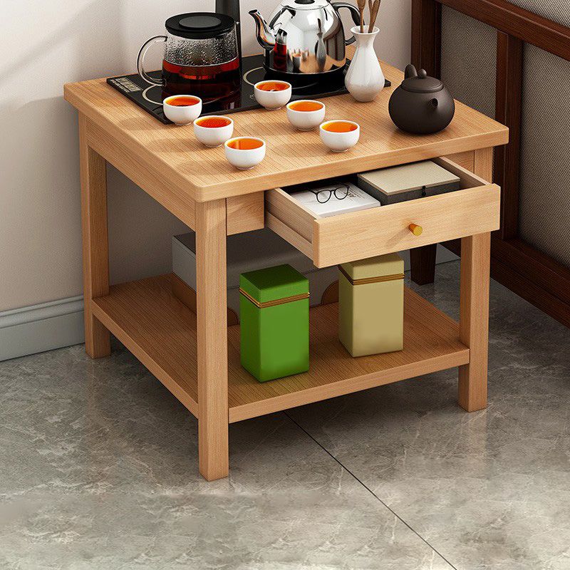 4 Legs Wood Cocktail Table No Distressing Coffee Table with Storage Shelf Clearhalo 'Coffee & Accent Tables' 'Coffee Tables' 'coffee_tables' 'furn' 'furn_coffee_tables' 'Furniture' 'Living Room Furniture' 1200x1200_382c6077-ddad-4598-8a82-6580f3cbb60c