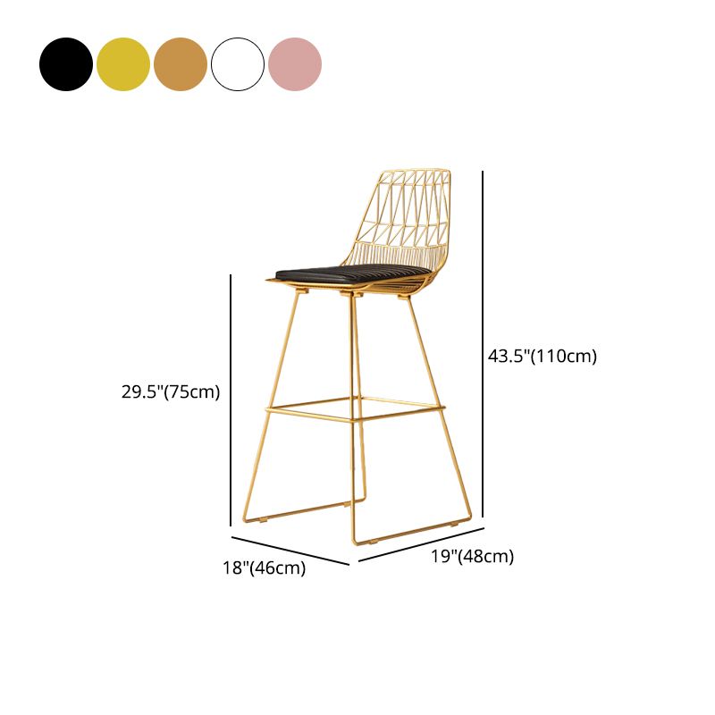 Contemporary Metal Barstool Bristol Bar Stool with Iron Legs and Low Back Clearhalo 'Bar Furniture' 'Bar Stools' 'bar_stools' 'furn' 'furn_bar_stools' 'furniture_bar_stools' 'Kitchen & Dining Furniture' 'kitchen&dining_furn' 'kitchen' 'kitchen_furn' Furniture' 1200x1200_382ea8c2-e188-49e7-a46d-1745c61bdd3f
