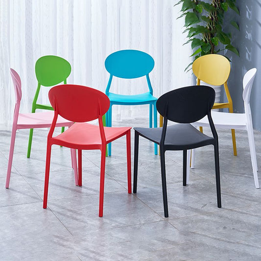 Stackable Open Back Dining Chairs Scandinavian Plastic Armless Side Chair Clearhalo 'Dining Chairs' 'Dining Tables & Seating' 'dining_chair' 'furn' 'furn_dining_chair' 'Furniture' 'Kitchen & Dining Furniture' 1200x1200_382fba89-3639-4a21-8b04-f1e557b34262