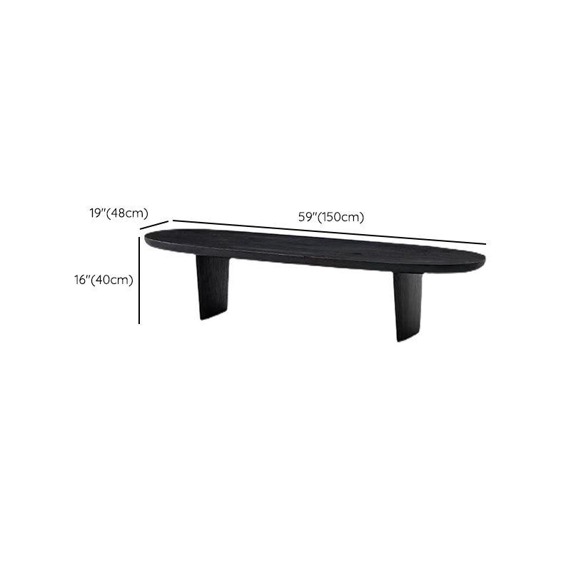Scandinavian Oval Wood Coffee Table 15.75"H 2 Legs Cocktail Table Clearhalo 'Coffee & Accent Tables' 'Coffee Tables' 'coffee_tables' 'furn' 'furn_coffee_tables' 'Furniture' 'Living Room Furniture' 1200x1200_3830fe1b-1ab6-40ea-9c59-3547388427aa