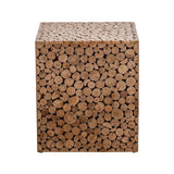 Solid Wood Living Room Side Table Light Brown Square End Table