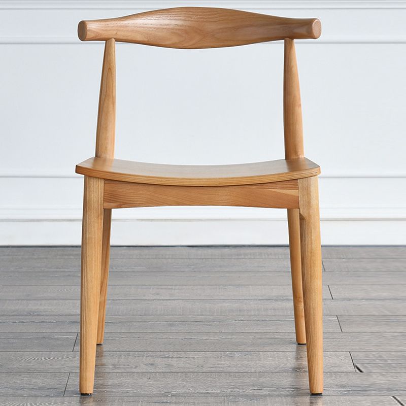 Eigentijdse zijstoel houten open achterkant eetkamerstoel voor binnen