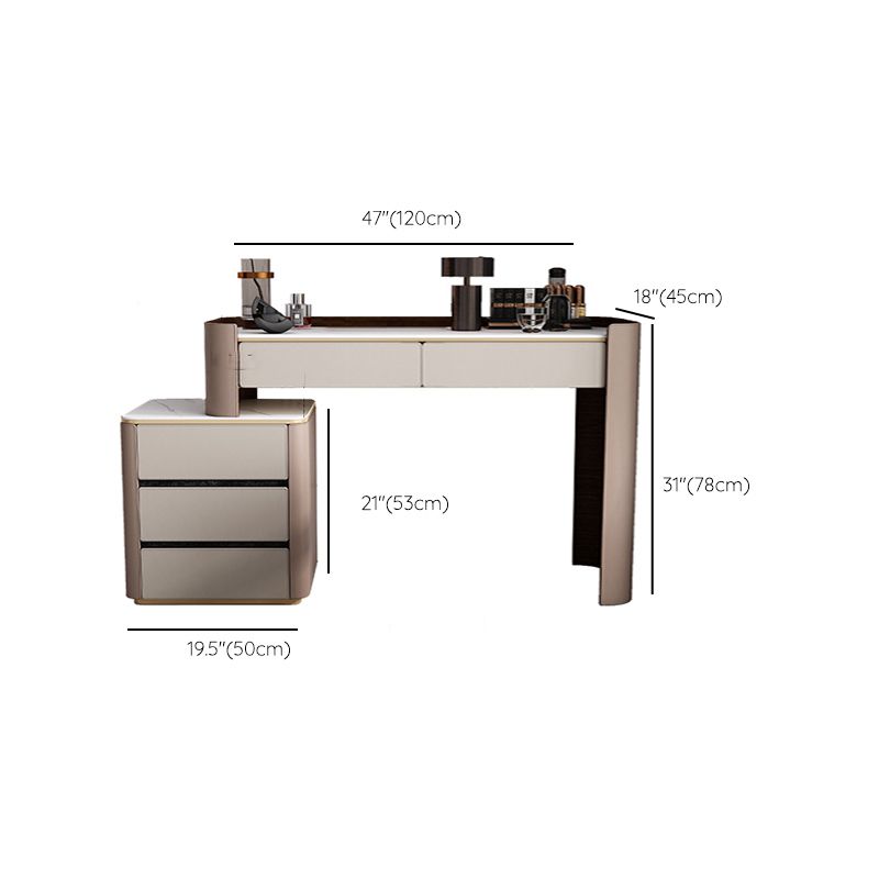 Eigentijds 30.7 "Hoogte Slate Top Table Make -up ijdelheid met laden