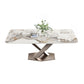 Luxury Sintered Stone Top Dining Table Rectangle Table with Single Pedestal