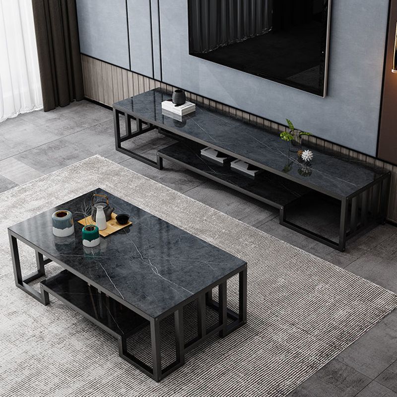 Glass TV Stand for TVs up to 18" H , Glam Open Storage TV Stand - Black / Gold Clearhalo 'furn' 'furn_tv_stands_entertainment_centers' 'Furniture' 'Living Room Furniture' 'TV Stands & Entertainment Centers' 'TV Stands & Media Storage Furniture' 'tv_stands_entertainment_centers' 1200x1200_3834e6ed-e0be-4ea3-9f04-44ce753d7cca