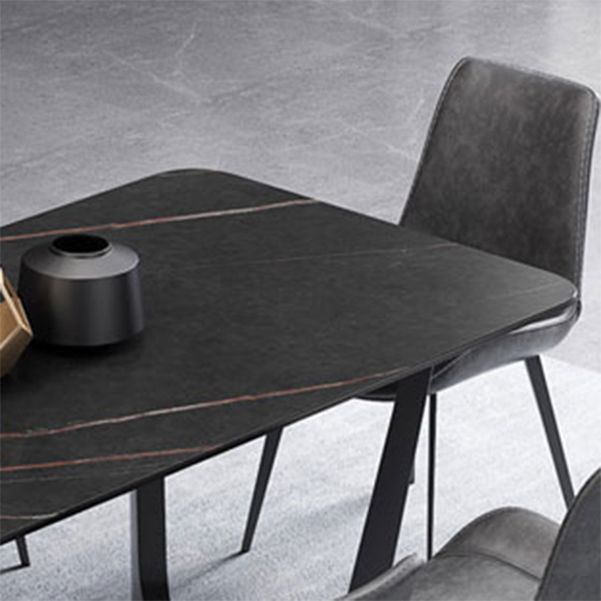 Modern 1/4/5/7 Pieces Rectangle Dining Set Sintered Stone Dining Table with Leather Chairs Clearhalo 'Dining Room Sets' 'Dining Tables & Seating' 'dining_room_set' 'furn' 'furn_dining_room_set' 'Furniture' 'furniture_dining_room_set' 'Kitchen & Dining Furniture' 1200x1200_3834fd43-c1f2-4f99-9b7d-13a7c94f54bc