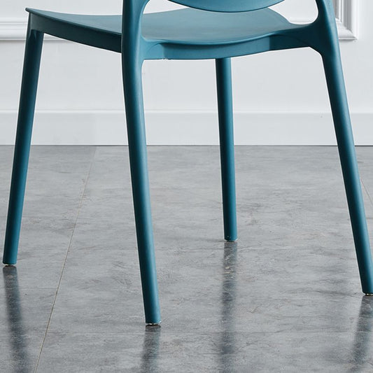 Modern Stackable Chair Dining Open Back Armless Chair for Kitchen with Plastic Legs