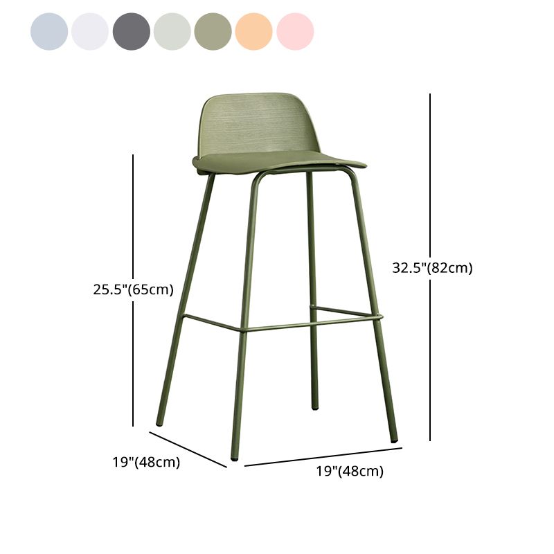 Rectangular Modern Plastic Bar Stool Backrest Footrest Counter Stool with Iron Legs Clearhalo 'Bar Furniture' 'Bar Stools' 'bar_stools' 'furn' 'furn_bar_stools' 'furniture_bar_stools' 'Kitchen & Dining Furniture' 'kitchen&dining_furn' 'kitchen' 'kitchen_furn' Furniture' 1200x1200_383604be-f1fd-41ba-9fd0-915ff79748ca