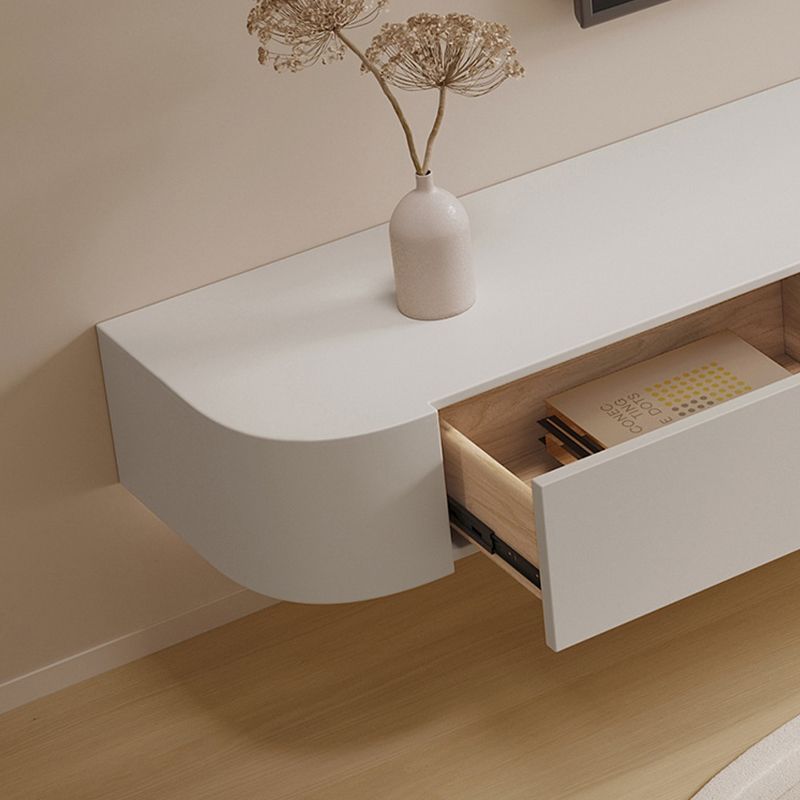 2つの引き出しを備えたモダンなテレビコンソールの壁に取り付けられたテレビメディアコンソール