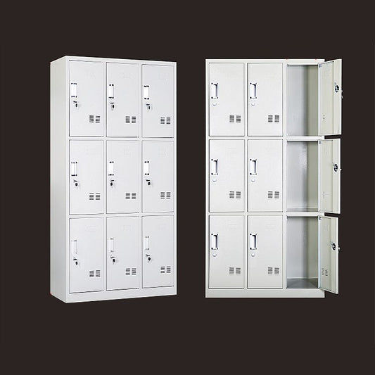 Gabinete gris con puerta de metal Moderna Puerta con bisagras Gabinete de almacenamiento para el hogar