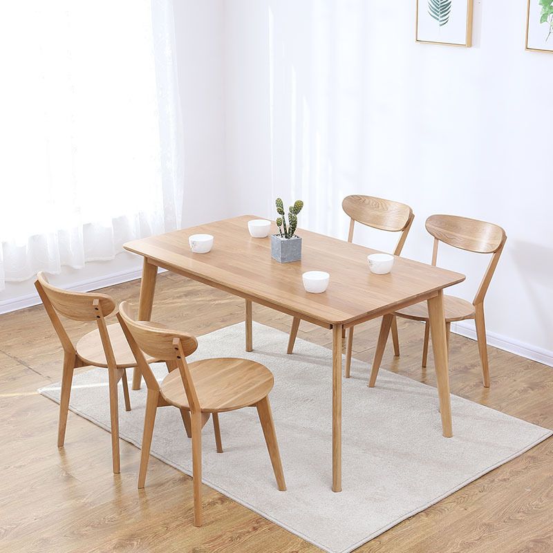 Modern Oak Wood Table for Restaurant Rectangle Dining Table with 4 Legs Clearhalo 'Dining Tables & Seating' 'Dining Tables' 'dining_table' 'furn' 'furn_dining_table' 'Furniture' 'furniture_dining_table' 'Kitchen & Dining Furniture' 'kitchen' 'kitchen_dining_table' 1200x1200_3838245b-a5bd-4fac-a087-6d25fb429f24