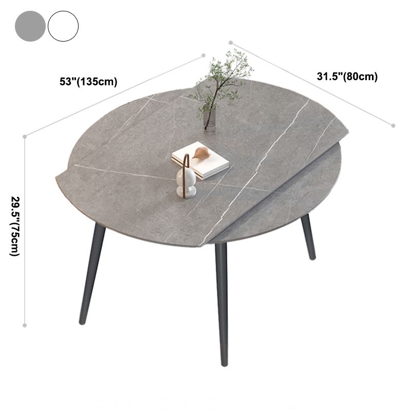 Sintered Stone Top Round Table for Restaurant Modern Dining Table with 4 Legs Clearhalo ' dining_table' 'Dining Tables & Seating' 'Dining Tables' 'furn' 'furn_dining_table' 'Furniture' 'furniture_dining_table' 'Kitchen & Dining Furniture' 'kitchen&dining_furn' 'kitchen' 'kitchen_dining_table' 1200x1200_3839e0fe-9b3f-4112-8b88-f0cdaa4cc65c