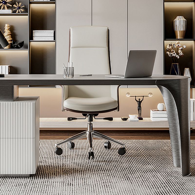 Moderner 29,53-Zoll großer Schreibtisch 2 Schubladen Stone Office Desk