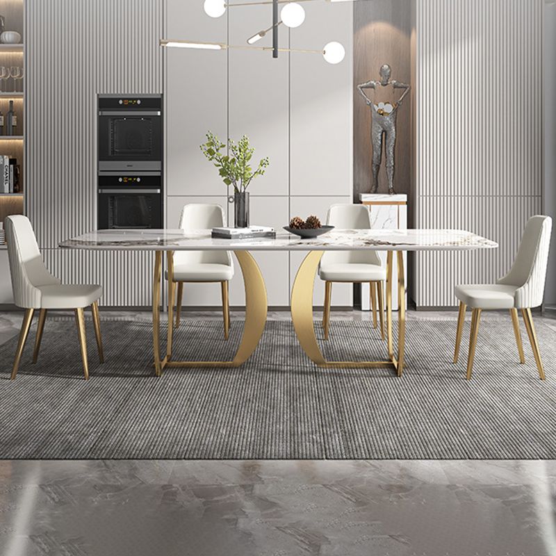 1/2/5/7 Pieces Luxury Dining Set Sintered Stone Top Dining Table with Leather Chairs Clearhalo 'Dining Room Sets' 'Dining Tables & Seating' 'dining_room_set' 'furn' 'furn_dining_room_set' 'Furniture' 'furniture_dining_room_set' 'Kitchen & Dining Furniture' 1200x1200_383a3d93-84b1-45d3-a09e-ff4c1c2ab431