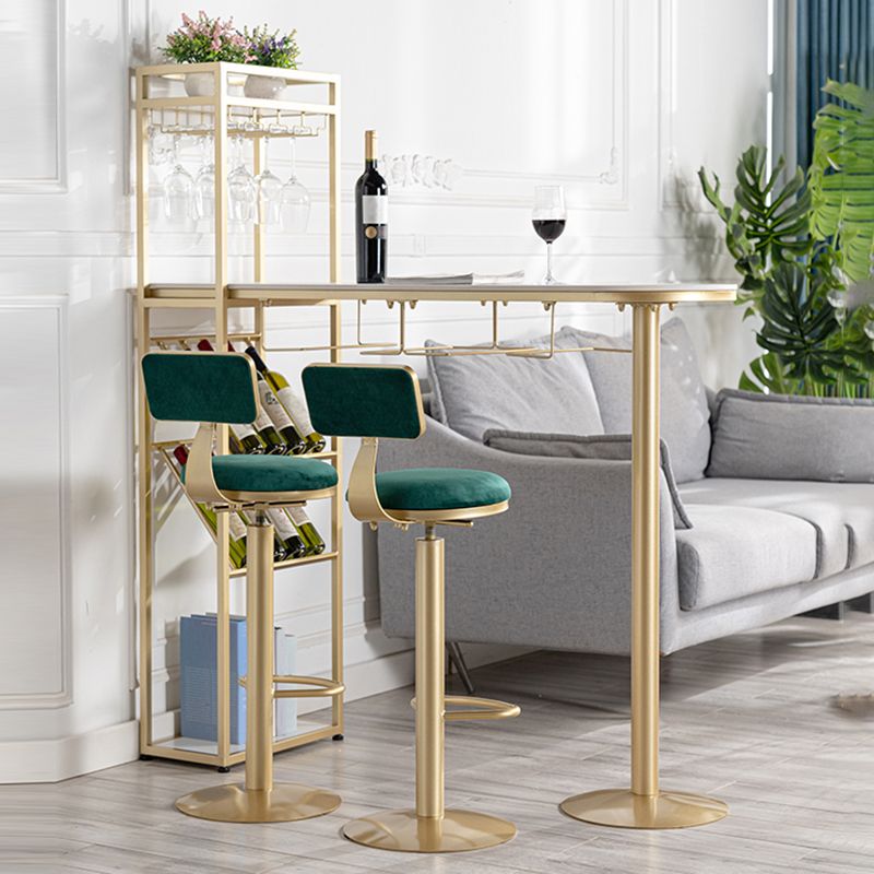 Glam Stone Bar Tafel Set 1/3 stukken tegen tafel met metalen krukken