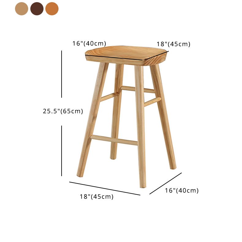 Indoor Pine Modern Bar Stool Contoured Seat Footrest Counter Stool with Wood Legs Clearhalo 'Bar Furniture' 'Bar Stools' 'bar_stools' 'furn' 'furn_bar_stools' 'furniture_bar_stools' 'Kitchen & Dining Furniture' 'kitchen&dining_furn' 'kitchen' 'kitchen_furn' Furniture' 1200x1200_383c2629-c073-4e34-a86d-0111ae70df8e