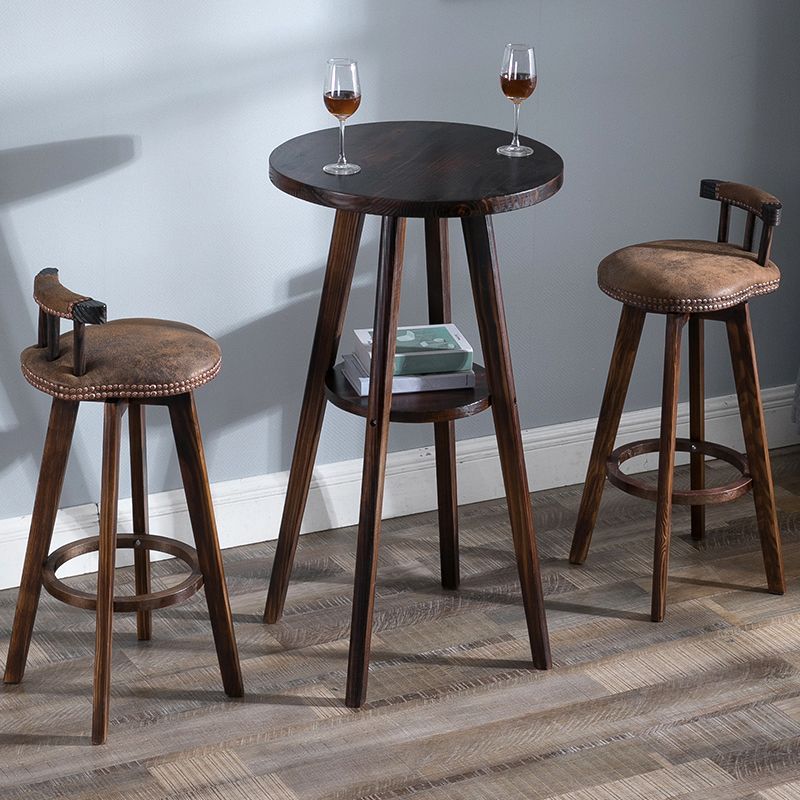 Upholstered Distressed Wood Counter Stools Low Back Bar Stools with Round Seat Clearhalo 'Bar Furniture' 'Bar Stools' 'bar_stools' 'furn' 'furn_bar_stools' 'furniture_bar_stools' 'Kitchen & Dining Furniture' 'kitchen&dining_furn' 'kitchen' 'kitchen_furn' Furniture' 1200x1200_383d95e6-3b5d-4405-a24c-99c9622f152c