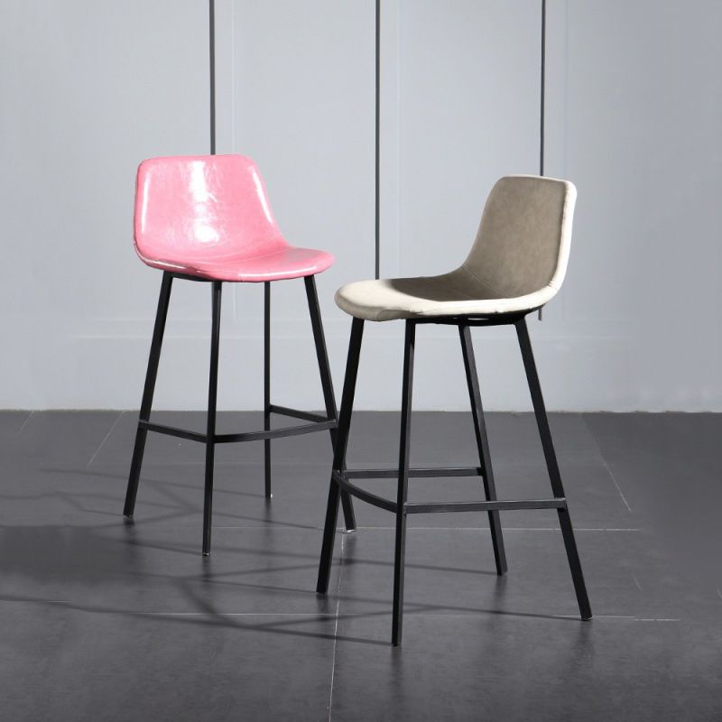 Scandinavian Footrest Reception Stool Matte Finish Faux Leather Barstool Clearhalo 'Bar Furniture' 'Bar Stools' 'bar_stools' 'Furniture' 'furniture_bar_stools' 'Kitchen & Dining Furniture' 1200x1200_383dac2d-b5e3-4c17-baec-0dca8c0e4f62